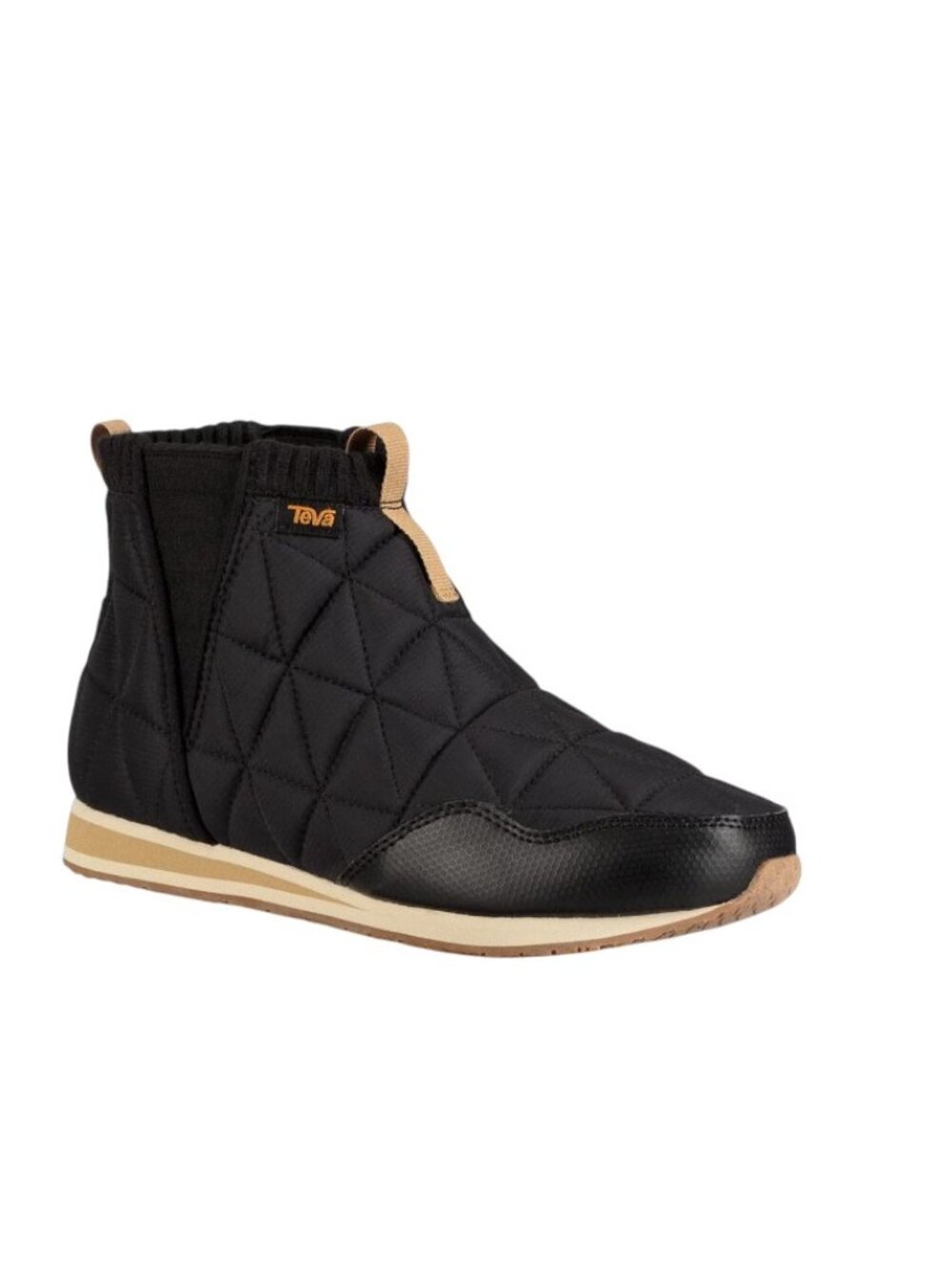 Teva Women's Black Tan Ember Quilted Puffed Slip-On Winter Booties Size 6